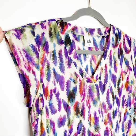 Cabi Plume Top Feather Print 5027 Size XS - Picture 4 of 8